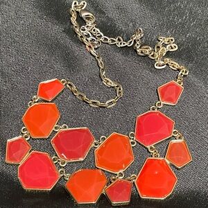 Vintage Orange and Coral Statement Necklace